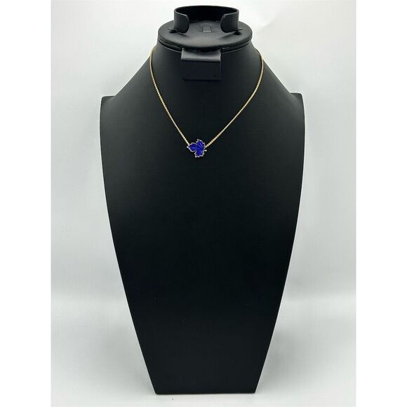 Unbranded Jewelry - Blue Maple Leaf Enamel Gold Toned Necklace